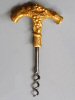 Decorative gilt bronze handle corkscrew, ‘tire bouchon’ France circa 1880.